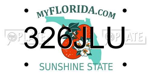 326JLU Florida License Plate