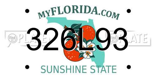 326L93 Florida License Plate