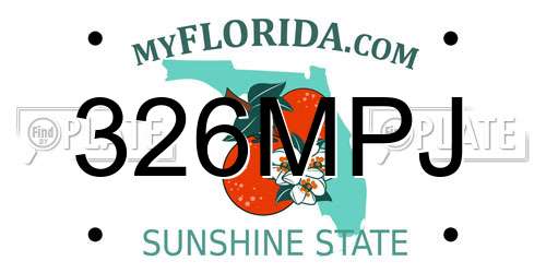 326MPJ Florida License Plate