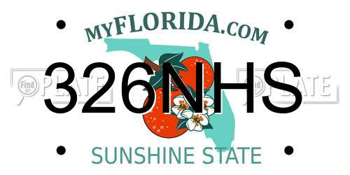 326NHS Florida License Plate