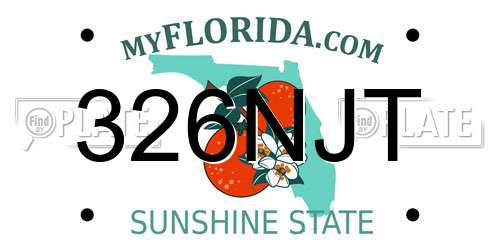326NJT Florida License Plate