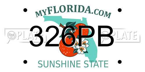 326PB Florida License Plate
