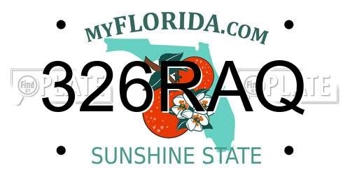 326RAQ Florida License Plate