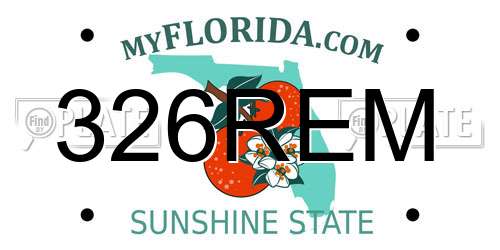 326REM Florida License Plate