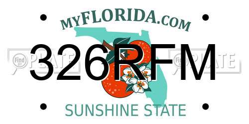 326RFM Florida License Plate