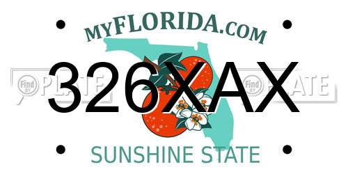 326XAX Florida License Plate