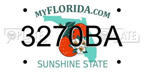 3270BA Florida License Plate