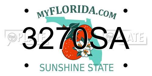 3270SA Florida License Plate