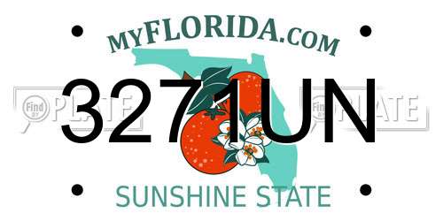 3271UN Florida License Plate