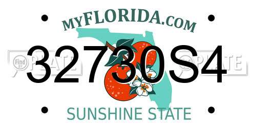 32730S4 Florida License Plate