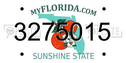 3275015 Florida License Plate