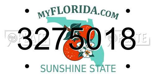 3275018 Florida License Plate