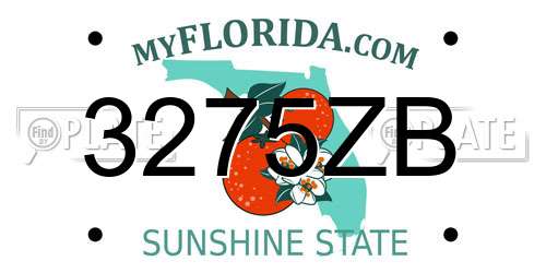3275ZB Florida License Plate