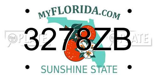 3278ZB Florida License Plate
