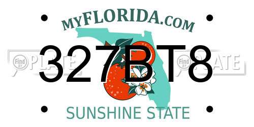 327BT8 Florida License Plate