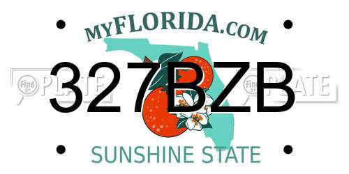 327BZB Florida License Plate