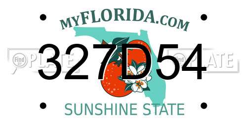 327D54 Florida License Plate