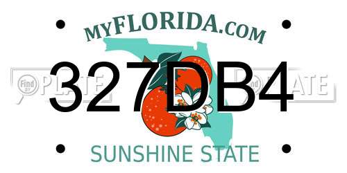 327DB4 Florida License Plate