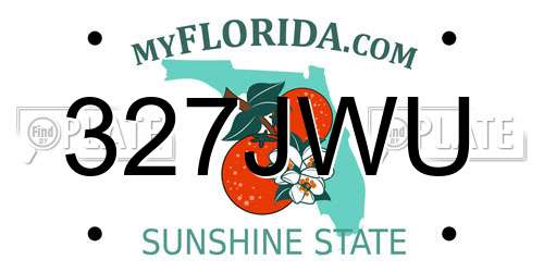 327JWU Florida License Plate