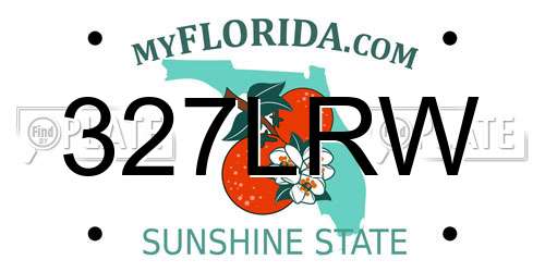 327LRW Florida License Plate