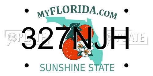 327NJH Florida License Plate