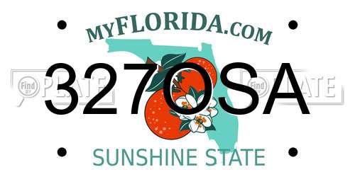 327OSA Florida License Plate