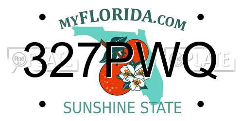327PWQ Florida License Plate