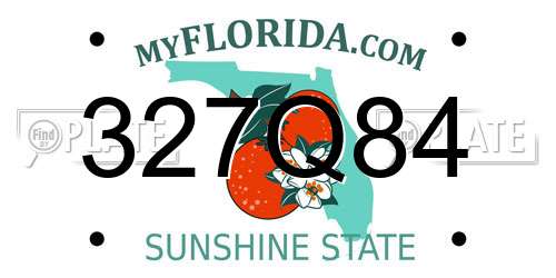 327Q84 Florida License Plate
