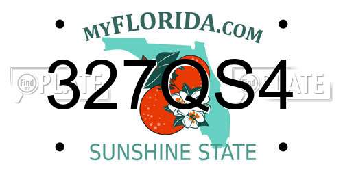 327QS4 Florida License Plate