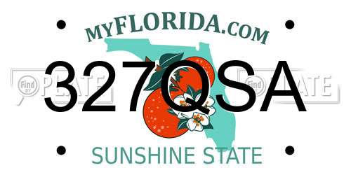 327QSA Florida License Plate
