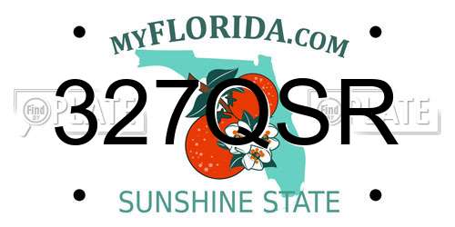 327QSR Florida License Plate