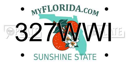 327WWI Florida License Plate