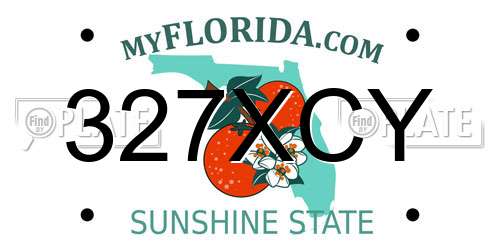 327XCY Florida License Plate