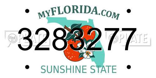 3283277 Florida License Plate