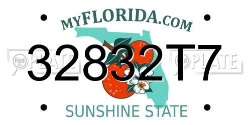 32832T7 Florida License Plate
