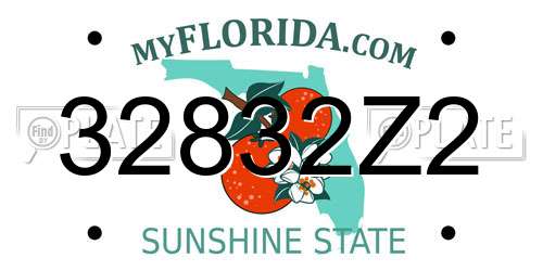 32832Z2 Florida License Plate