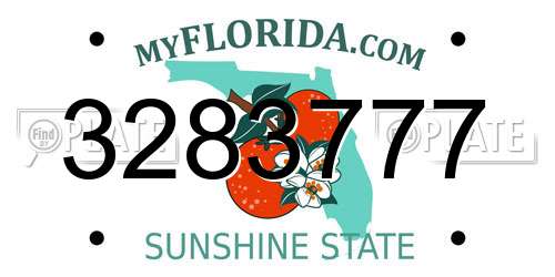 3283777 Florida License Plate