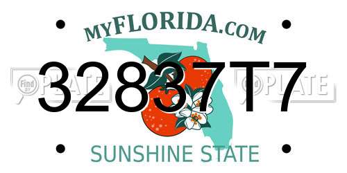 32837T7 Florida License Plate