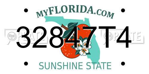32847T4 Florida License Plate