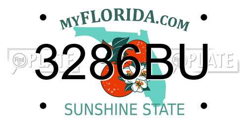 3286BU Florida License Plate