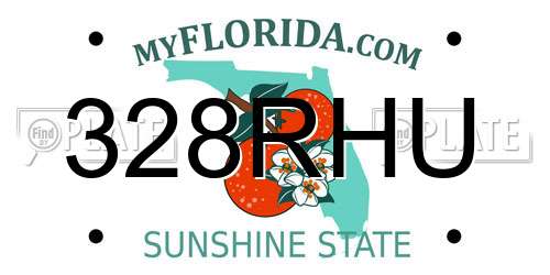 328RHU Florida License Plate