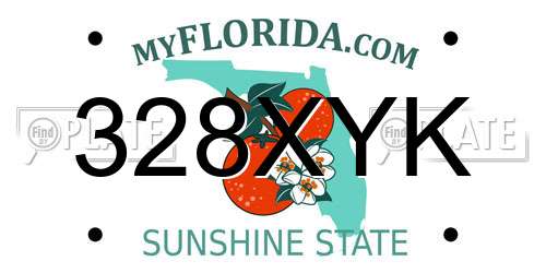 328XYK Florida License Plate