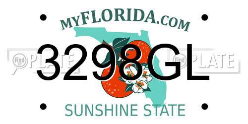 3298GL Florida License Plate