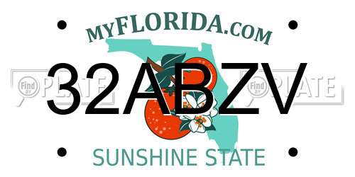 32ABZV Florida License Plate