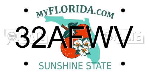 32AFWV Florida License Plate