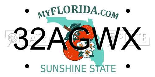 32AGWX Florida License Plate