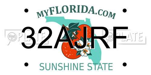 32AJRF Florida License Plate