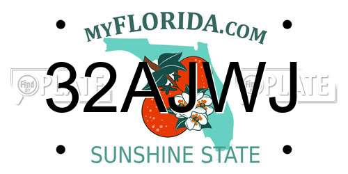 32AJWJ Florida License Plate