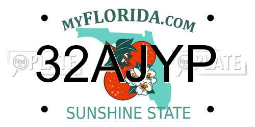 32AJYP Florida License Plate