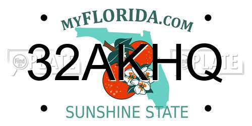 32AKHQ Florida License Plate